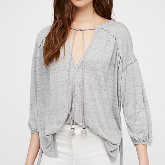 Free People Tops - 💫Free People We The Free Just a Henley Grey Shirt
